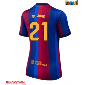 Barcelona Frenkie de Jong #21 Tricou Fotbal Replică 2026-27 Femei Acasa